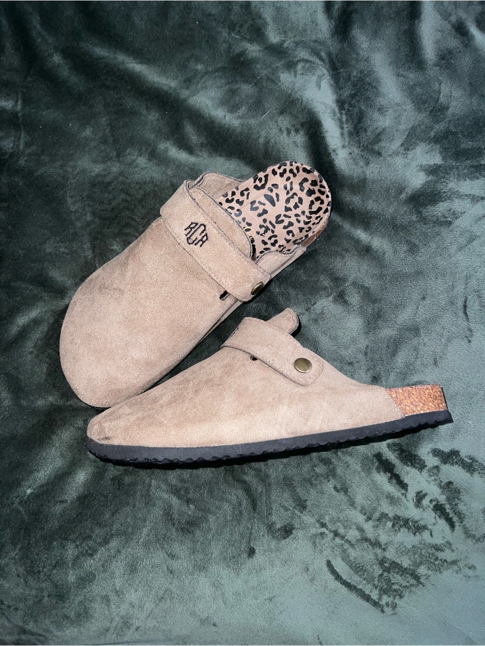 Marleylilly Clogs with Leopard Insole - Removable Monogrammed strap Size 7 - NIB